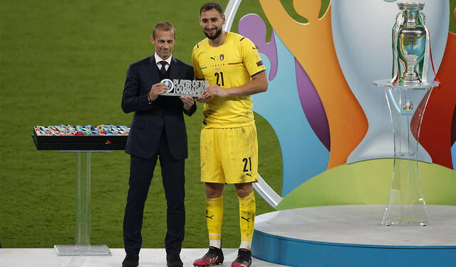Gianluigi Donnarumma fue elegido el mejor jugador de la Eurocopa 2021. Foto: AFP