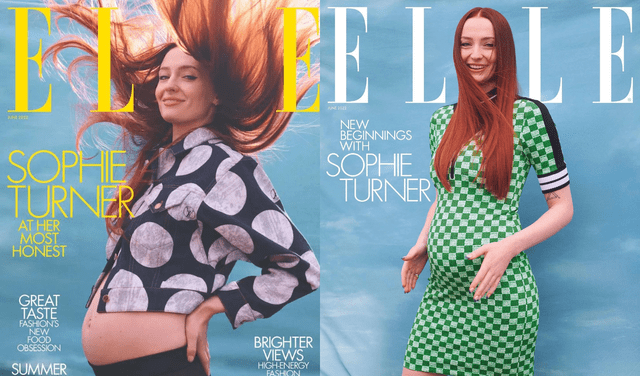 Sophie Turner es la estrella de la revista Elle UK en su edición de junio 2022. Foto: composición Elle UK