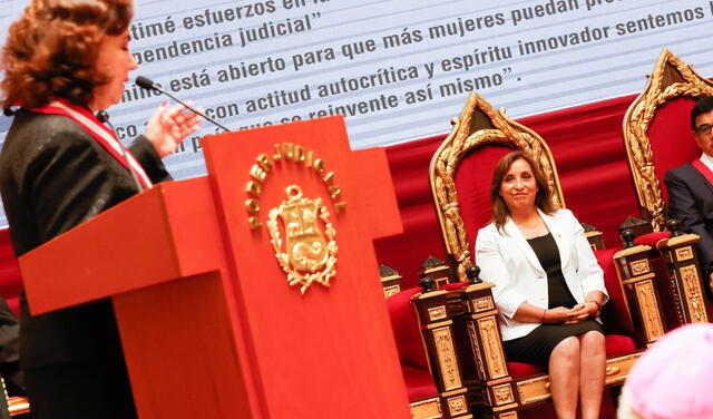 Dina Boluarte en ceremonia de la apertura del año judicial 2023. Foto: Presidencia