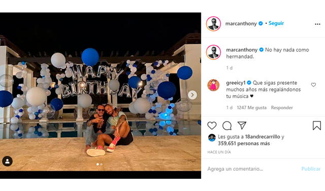 Publicación de Marc Anthony con Maluma. Foto: captura / Instagram