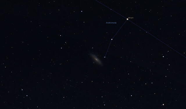 Ubicación de la galaxia Andrómeda (sin ilustración de las constelaciones). Imagen: Stellarium / La República