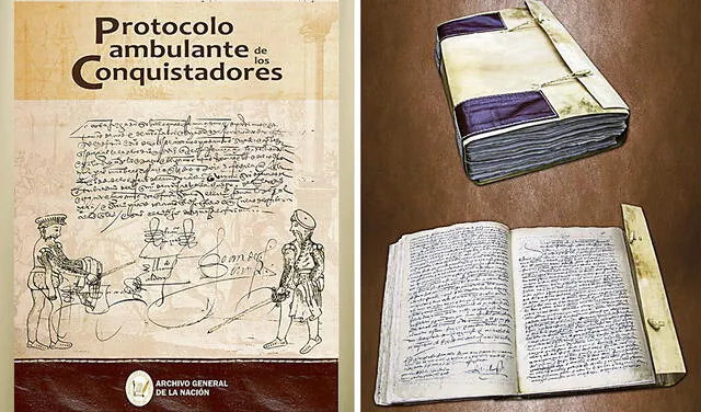 Libro. Portada de la edición en castellano moderno. Al lado, original de Protocolo.