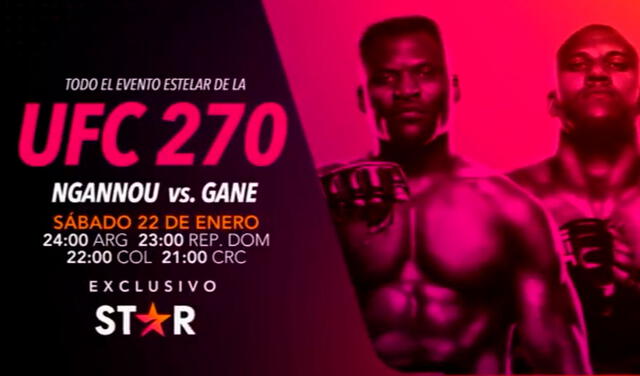 HOY el UFC 270 tendrá el encuentro estelar entre Ngannou vs. Gane. Foto: Star Plus