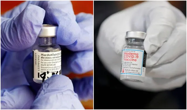 Las vacunas de ARNm, como Pfizer y Moderna, continúan siendo un arma importante para la enfermedad grave de COVID-19. Foto: composición / EFE