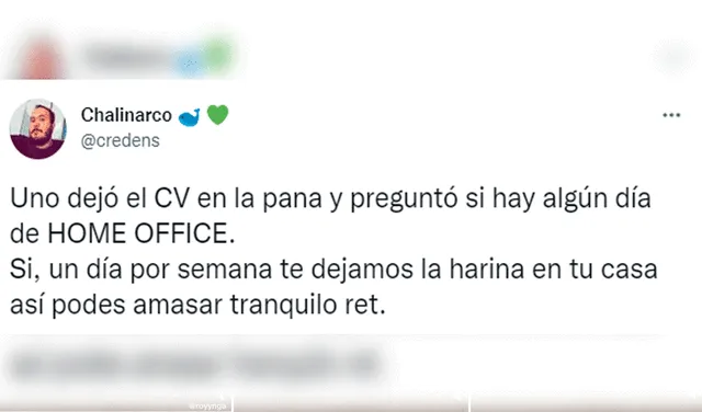 El joven consultó si habría la posibilidad de laborar un día a la semana mediante el trabajo virtual. Foto: captura de Twitter