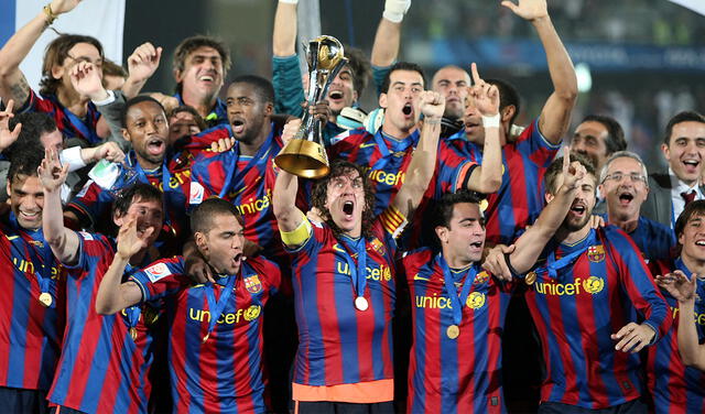 En 2009, Barcelona ganó seis títulos y lo cerró con el Mundial de Clubes, tras ganar a Estudiantes de La Plata. Foto: AFP
