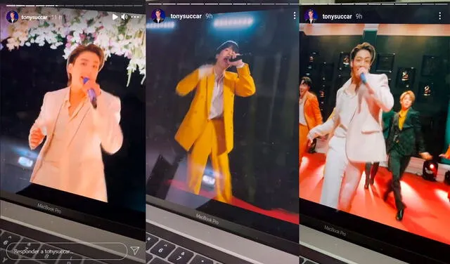 Video publicado de Tony Succar sobre la presentación de "Dynamite" de BTS en los Grammys. Foto: captura Instagram