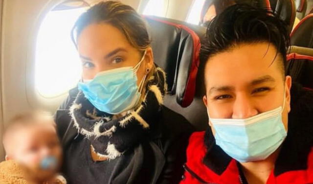 Cassandra Sánchez y Deyvis Orosco viajan por primera vez con su bebé
