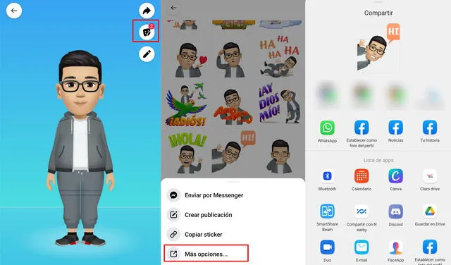 WhatsApp: el truco para usar el Avatar de Facebook como stickers en la app