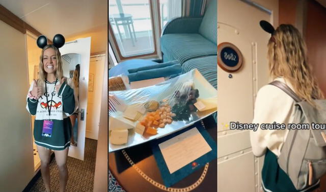 Tiktoker sorprende tras mostrar su recorrido por habitación de un crucero de Disney. Foto: TikTok