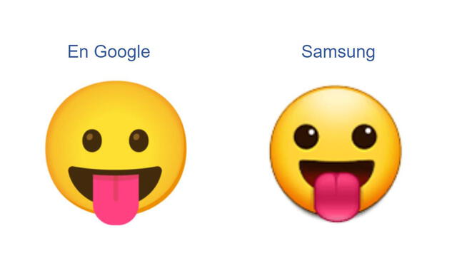 "Face with stuck-out tongue" en G-Board y el tecclado de Samsung. Foto: Emojipedia