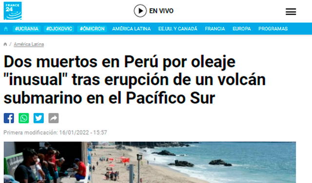 Muerte de peruanas tras erupción volcánica fue cuestionada por medios extranjeros