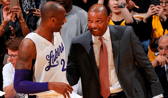 Doc Rivers y Kobe Bryant en un partido de la NBA.