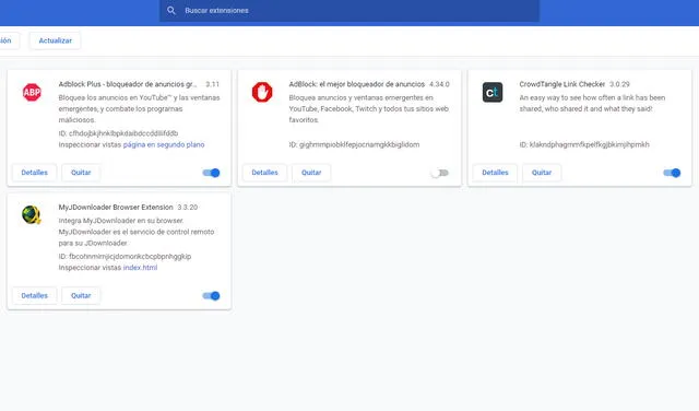 Desactiva las extensiones que no usas. Foto: La República