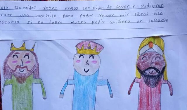 Decenas de niños mandaron sus cartas a los Reyes Magos con distintos deseos. Foto: captura de Facebook