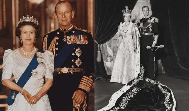 La reina Isabel II y el príncipe de Edimburgo juntos en 1953 y en 1987. Foto: composición Instagram / @britishmonarchy / La República