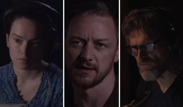 Daisy Ridley, James McAvoy y Willem Dafoe Daisy Ridley, James McAvoy y Willem Dafoe