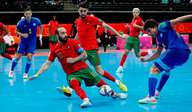 Portugal dejó en el camino a Kazajistán en las semifinales del mundial de futsal. Foto: EFE