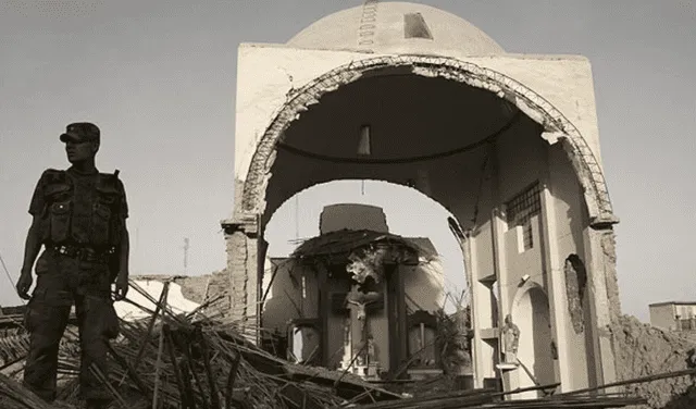 Terremoto en Ica: iglesia de San Clemente en la ciudad de Pisco quedó destruida. Foto: BBC/ Ana Cecilia Gonzáles Vigil