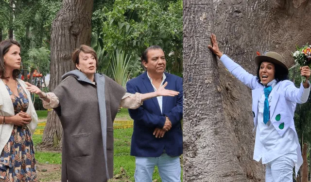 La boda de un árbol fue el lugar de encuentro de Mónica Sánchez, Manolo Rojas e Yvonne Frayssinet