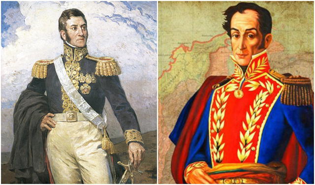 José de San Martín y Simón Bolívar jugaron un rol importante en la época republicana del Perú. Foto: composición LR / Presidentes del Perú