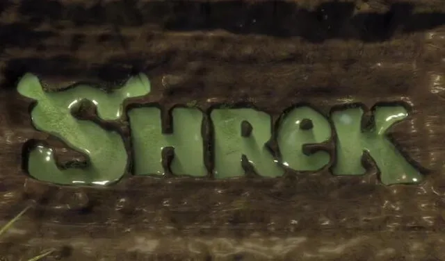 Shrek, tipografía en barro