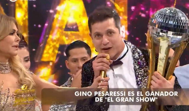 Gino Pesaressi ganó la temporada 2022 de "El gran show". Foto: captura de América TV