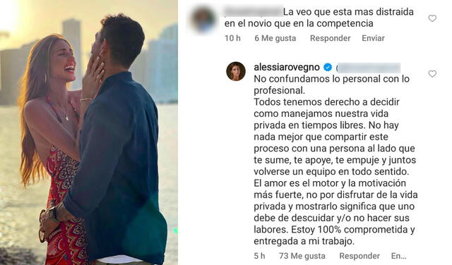 21.8.2022 | Alessia Rovegno asegura que  Hugo García no la distrae. Foto: captura Alessia Rovegno/Instagram