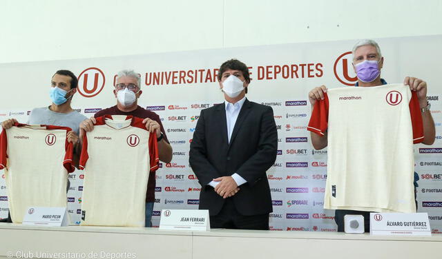 Universitario: Jean Ferrari presentó a Álvaro Gutierrez como nuevo DT por la temporada 2022. Foto: Universitario