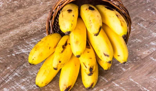 El plátano bizcocho resalta por su pequeño tamaño y su dulce sabor al estar maduro. Foto: GoFresh