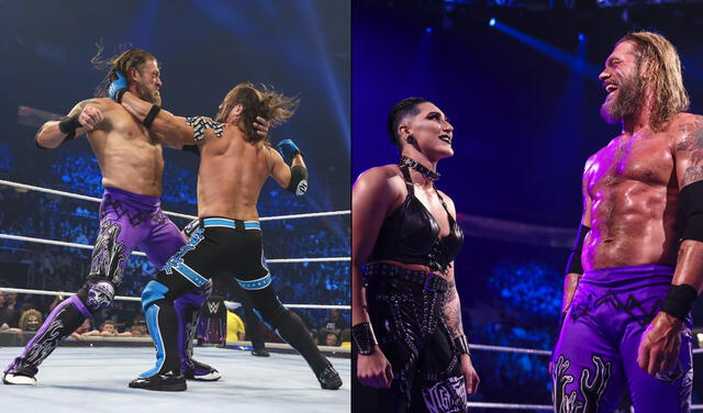 Rhea Ripley ayudó a que Edge gane a AJ Styles. Foto: composición de WWE