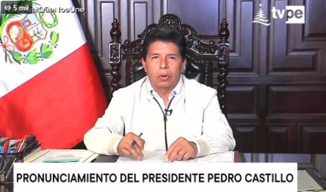 El presidente Pedro Castillo se pronunció en el marco de los cuestionamientos a su gobierno. Foto: captura