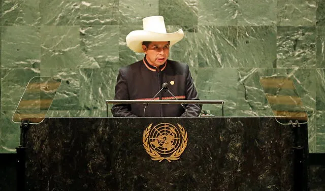 Pedro Castillo dio un discurso en la Asamblea de las Naciones Unidas. Foto: Presidencia