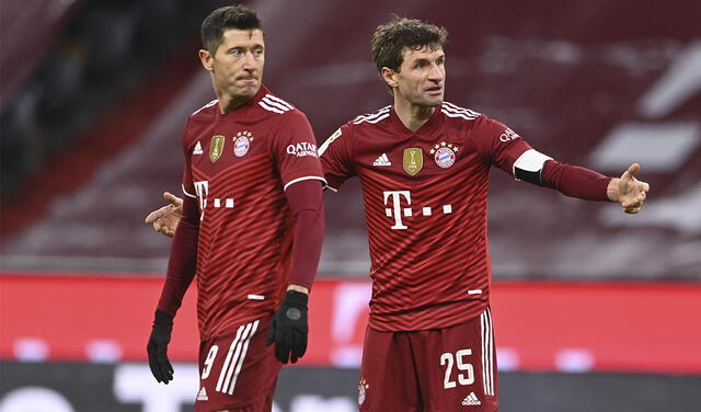 Thomas Müller y Robert Lewandowski llevan jugando varios años juntos en Bayern Munich. Foto: AFP