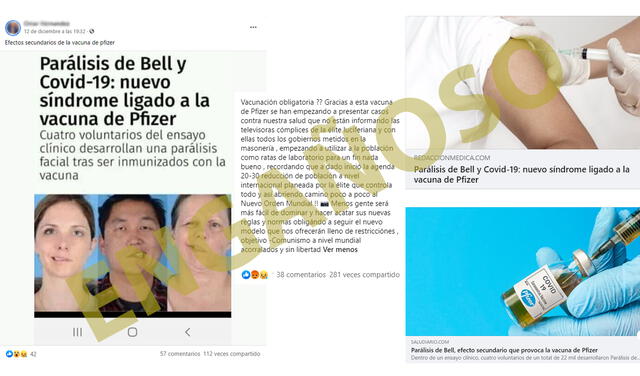 Es engañosa vinculación de la parálisis de Bell con la vacuna de Pfizer