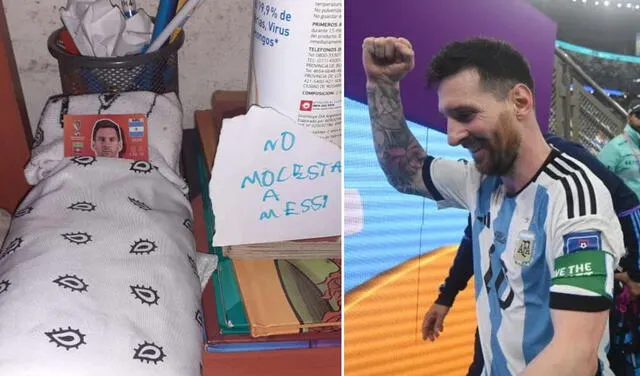Qatar 2022: niño le regala figurita de Messi a su compañero y este le hace una cama para que duerma