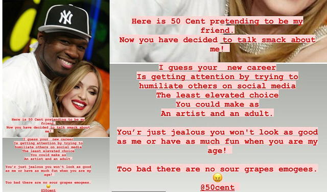2.12.2021 |Historia de Madonna respondiendo a 50 Cent. Foto: captura Madonna/Instagram