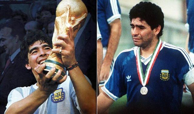 Maradona ganó la final de 1986, pero perdió en la de 1990. Foto: composición/EFE