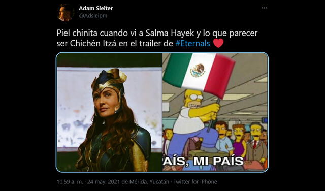 Tuit de fan mexicano sobre Eternals