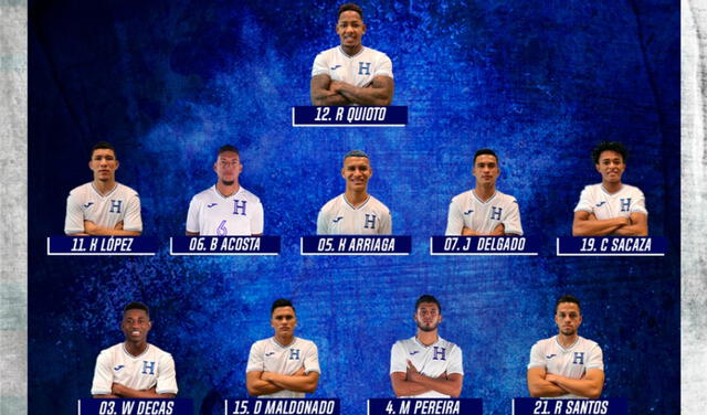 Equipo titular de Honduras: Foto: Selección de Honduras