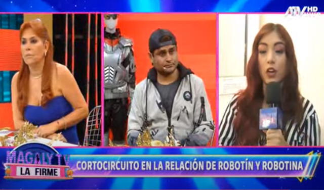 Robotín y Robotina se presentaron en el programa de Magaly Medina para explicar que causó su separación. Foto: captura Magaly TV, la firme/ATV