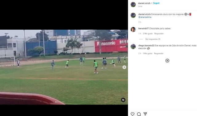 Daniel Vicich entrena en Alianza Lima. Foto: captura de Instagram