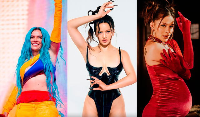 Karol G, Rosalía y Greeicy figuran entre las artistas femeninas con más nominaciones. Foto: composición / Instagram / Facebook