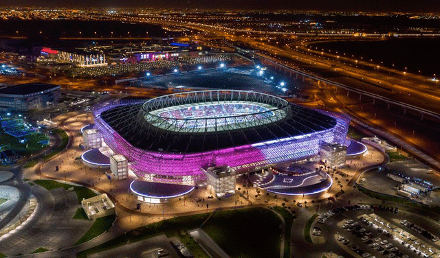 Así luce el Ahmed bin Ali Stadium de noche. Foto: ESPN