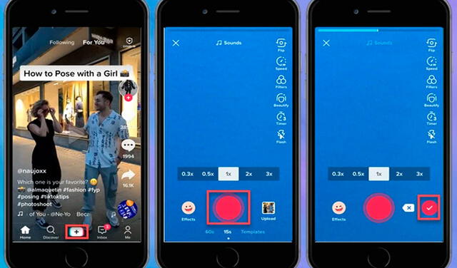 Paso a paso para hacer transiciones con TikTok. Foto: BeeCut