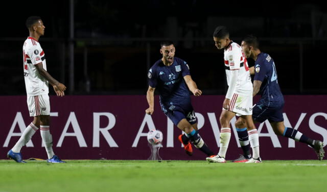 Joaquín Novillo rompe el cero en el Morumbí entre Sao Paulo y Racing por Copa Libertadores. Foto: EFE