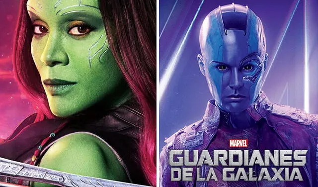 Zoe Saldaña da vida a Gamora, mientras que Karen Gillan interpreta a Nébula. Foto: composición/Marvel Studios