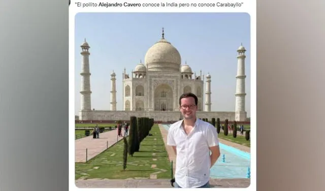 Congresistas peruanos visitan el Taj Mahal de la India y son blanco de ocurrentes memes. Foto: captura de Twitter