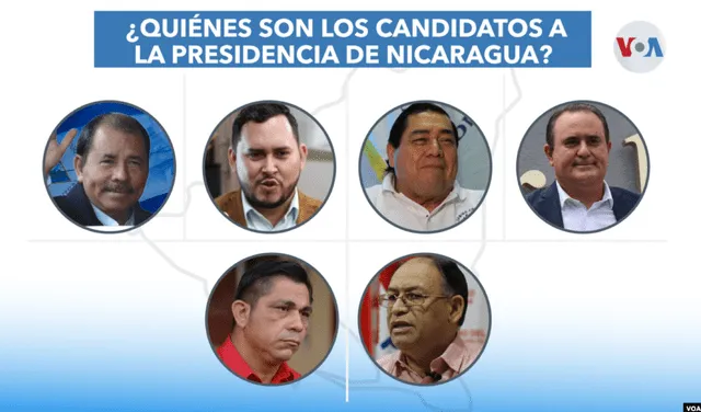 Estos son los candidatos a la presidencia de Nicaragua. Foto: Voz de América