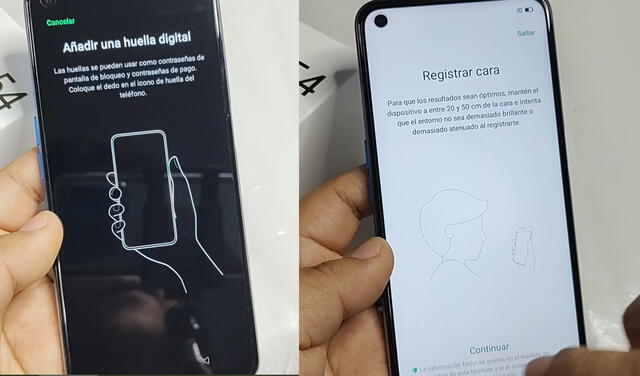 El Oppo A54 tiene sensor de huellas lateral y reconocimiento facial. Foto: Juan José López Cuya / La República